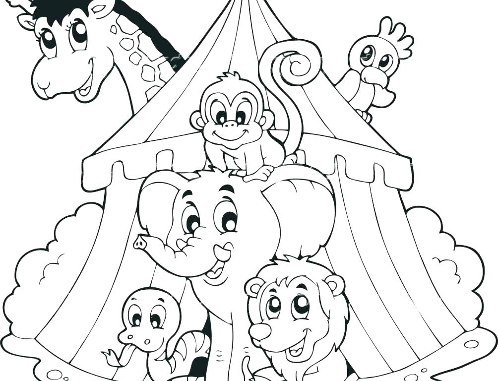 1004x768 Circus Coloring Sheets