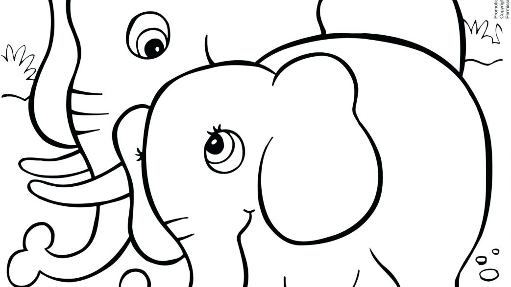 1043x587 Kids Drawing Of An Elephant Coloring Page Pages Christmas Cards
