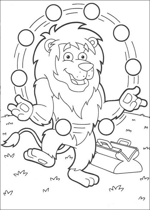 Juggling Lion Coloring Pages 607x850 Juggling Lion Coloring Pages