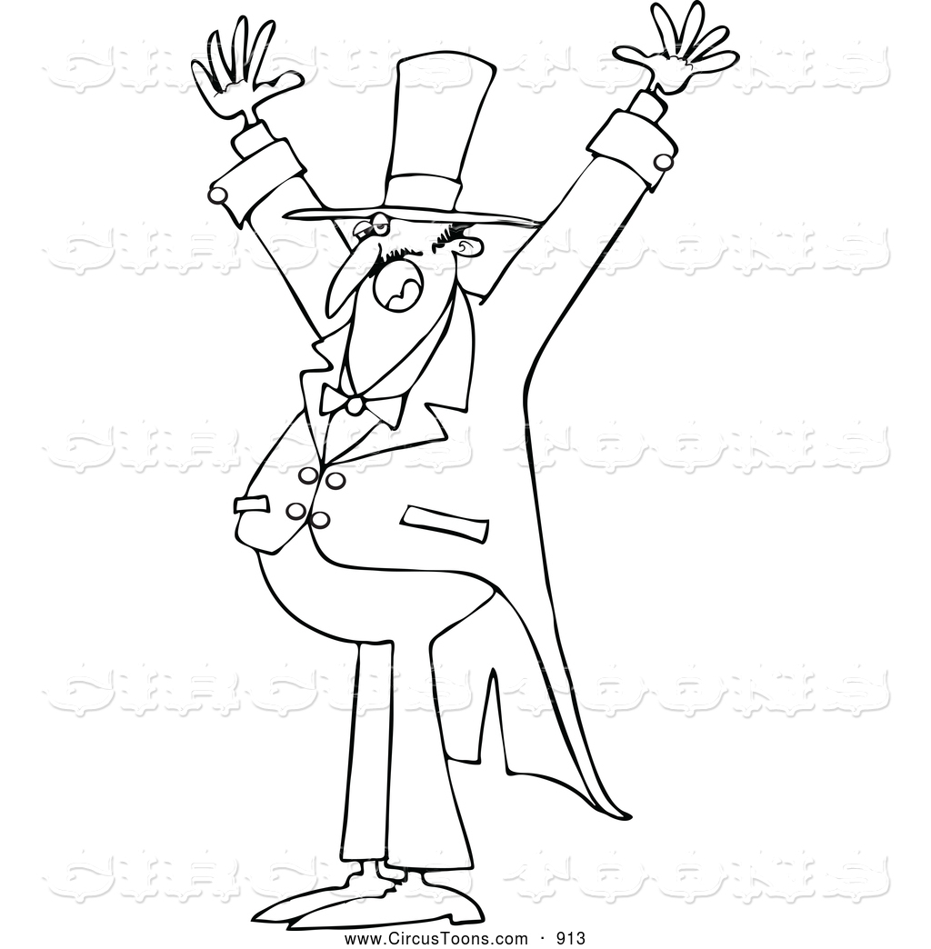 1024x1044 Circus Clipart Of A Coloring Page Outlined Enthusiastic Circus