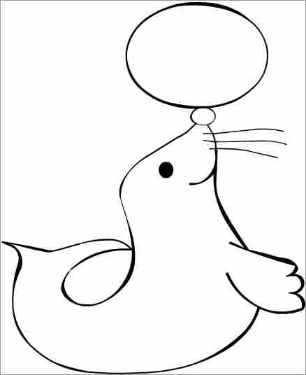 Seal Coloring Pages Printable 438x536 Seal Coloring Pages Printable
