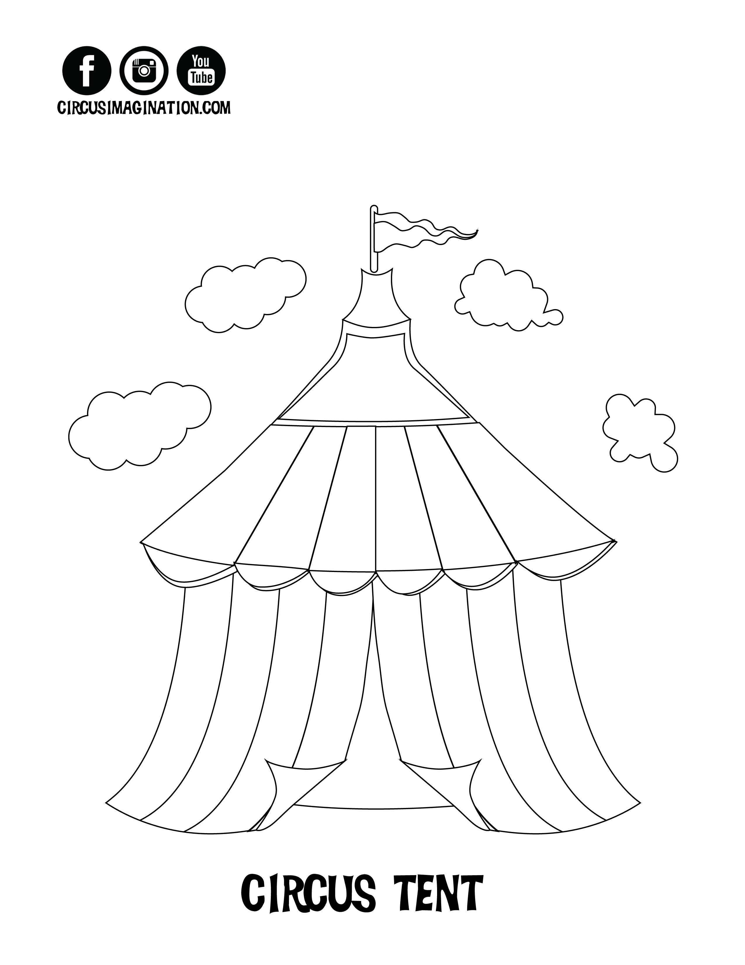 2550x3300 Circus Tent Coloring Page Free Printable Pages Within