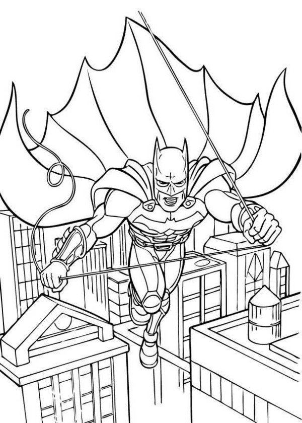 Batman Gotham City Coloring Pages 600x840 Batman Gotham City Coloring Pages