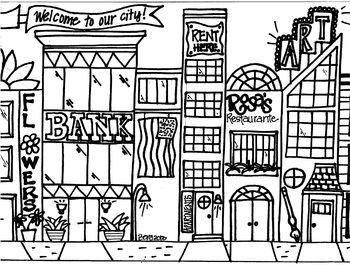 Cityscape Coloring Sheet Abc School, Adult Coloring And Students 350x275 Cityscape Coloring Sheet Abc School, Adult Coloring And Students