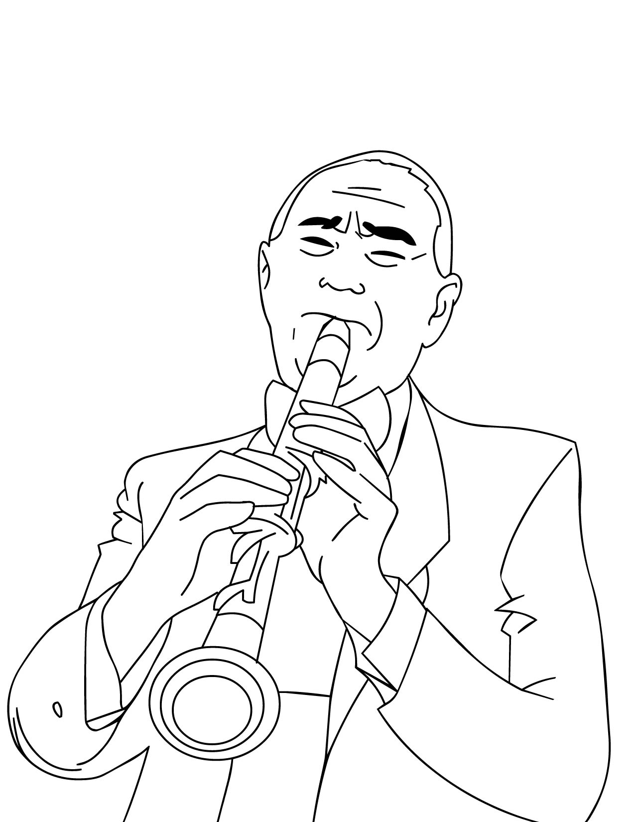 1275x1650 Clarinet Coloring Page