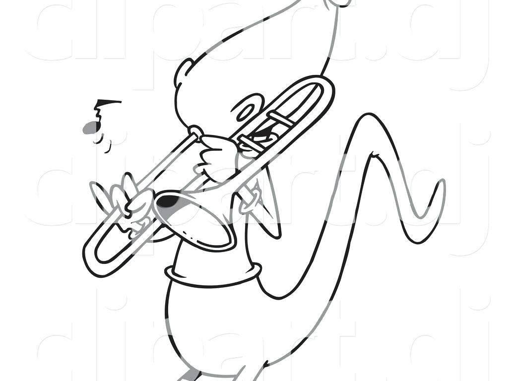 1024x768 Trombone Coloring Page Get Bubbles