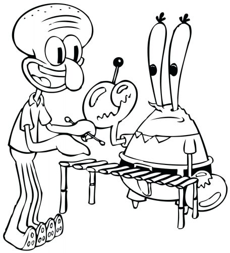 456x500 Coloring Page Squidward Coloring Pages. Squidward Coloring