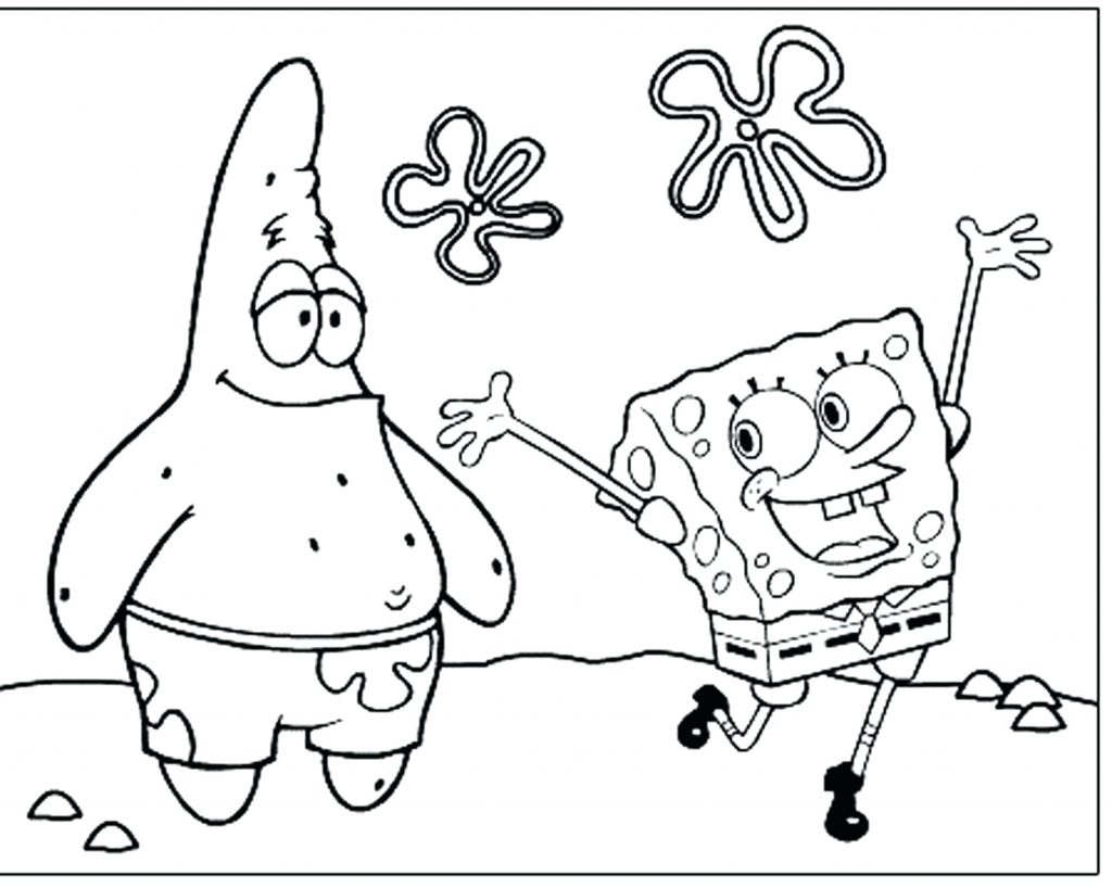 1024x818 Coloring Page ~ Squidward Coloring Pages Happiness Printable