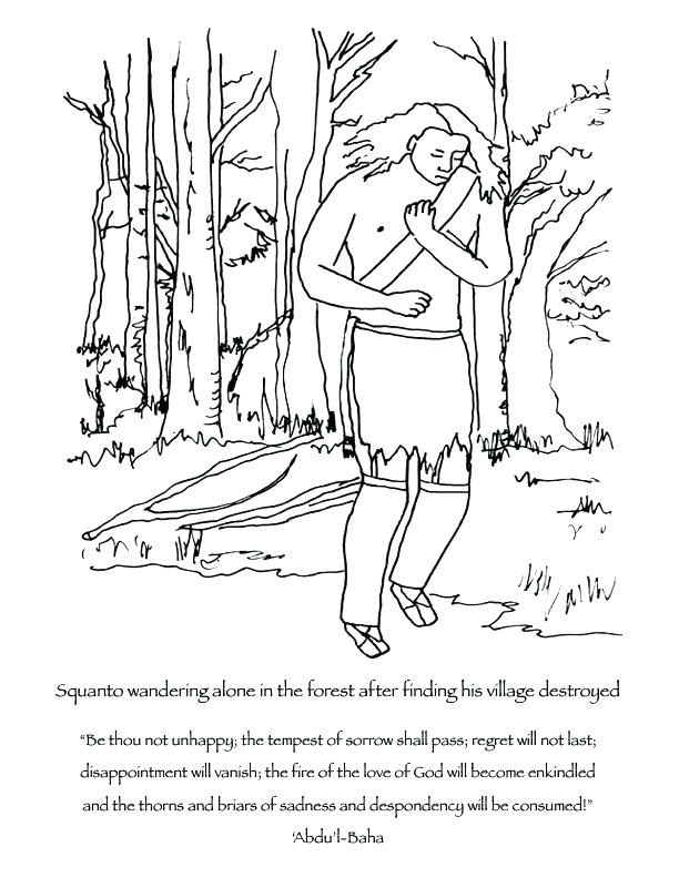612x792 Squanto Coloring Page Coloring Page Children Class Coloring Book