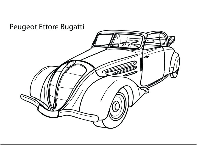 827x609 Bugatti Coloring Pages Classic Car Coloring Pages Gallery Coloring