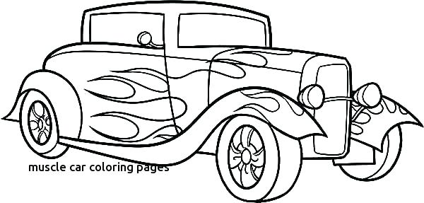 600x287 Classic Car Coloring Pages Muscle Cars Coloring Pages For Muscle