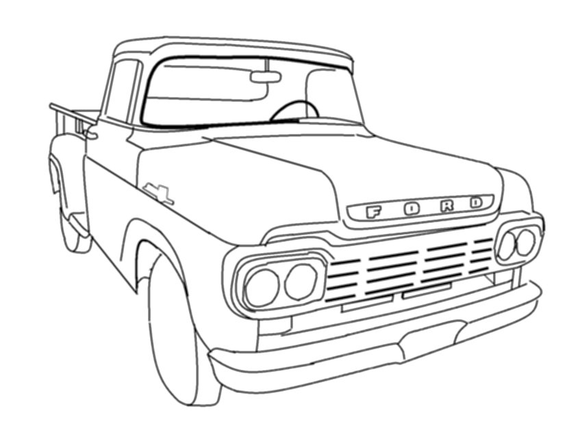 Classic Truck Coloring Pages at Free