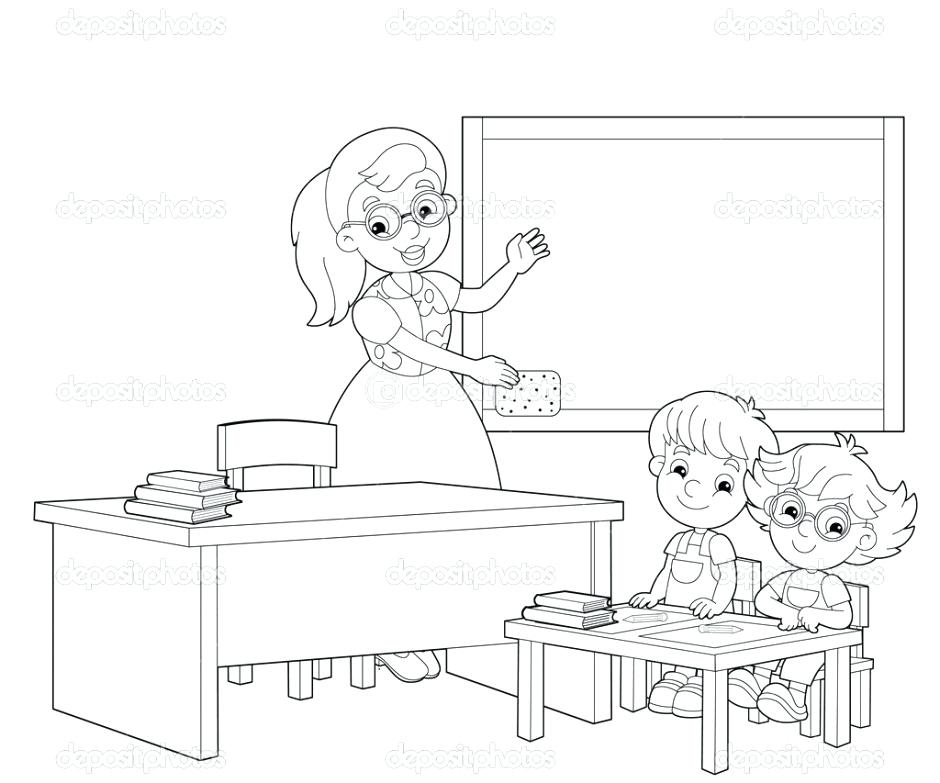 940x783 Classroom Coloring Page Classroom Coloring Pages Sketch Coloring
