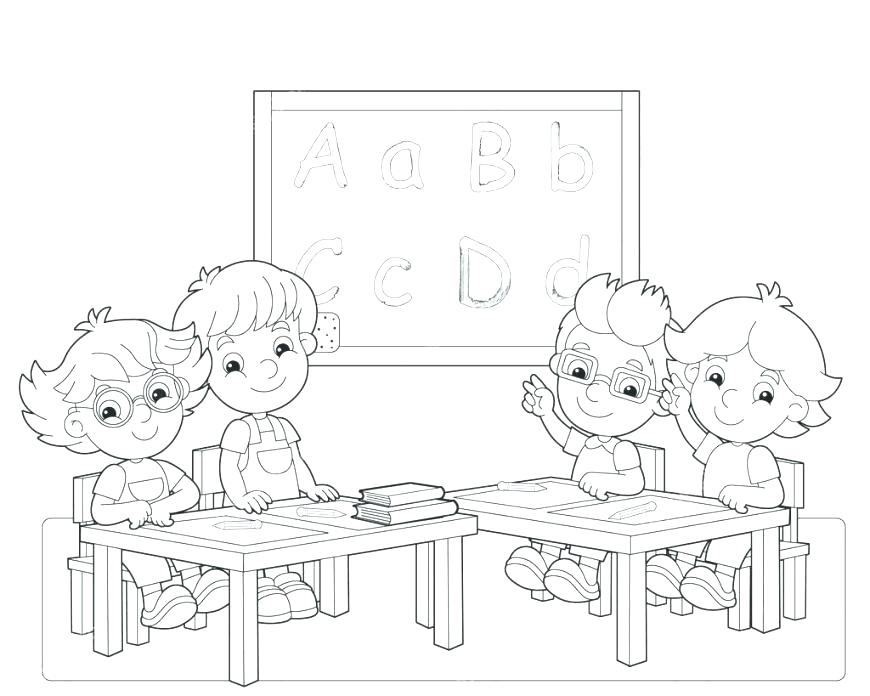 870x696 Classroom Coloring Pages Classroom Coloring Page My Classroom