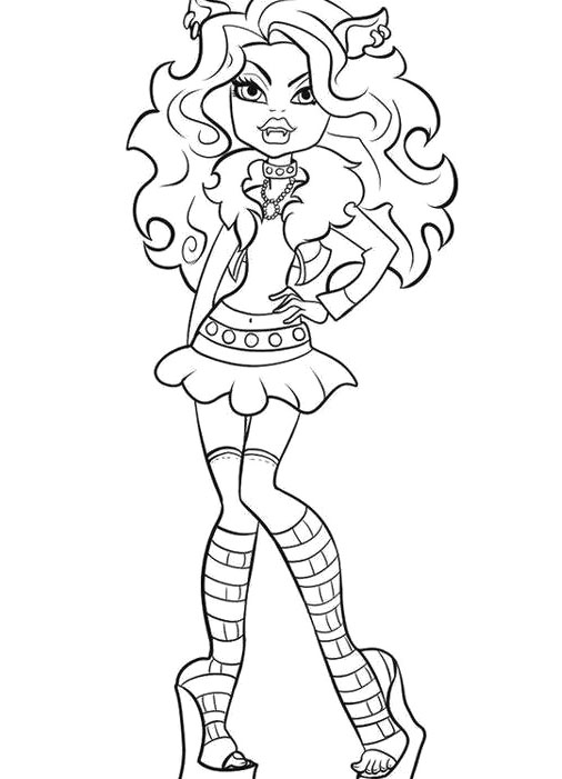 506x701 Monster High Clawdeen Coloring Pages