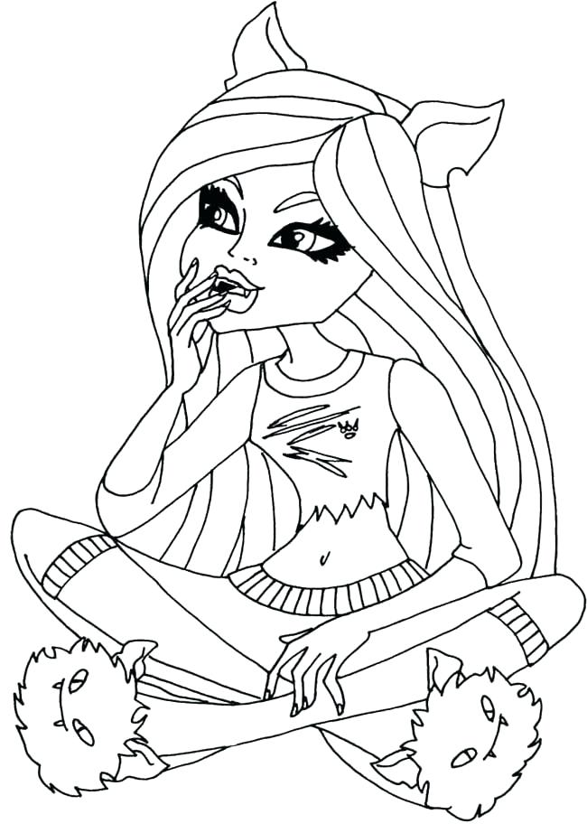 650x922 Monster High Clawdeen Wolf Coloring Pages Wolf Dead Tired Coloring