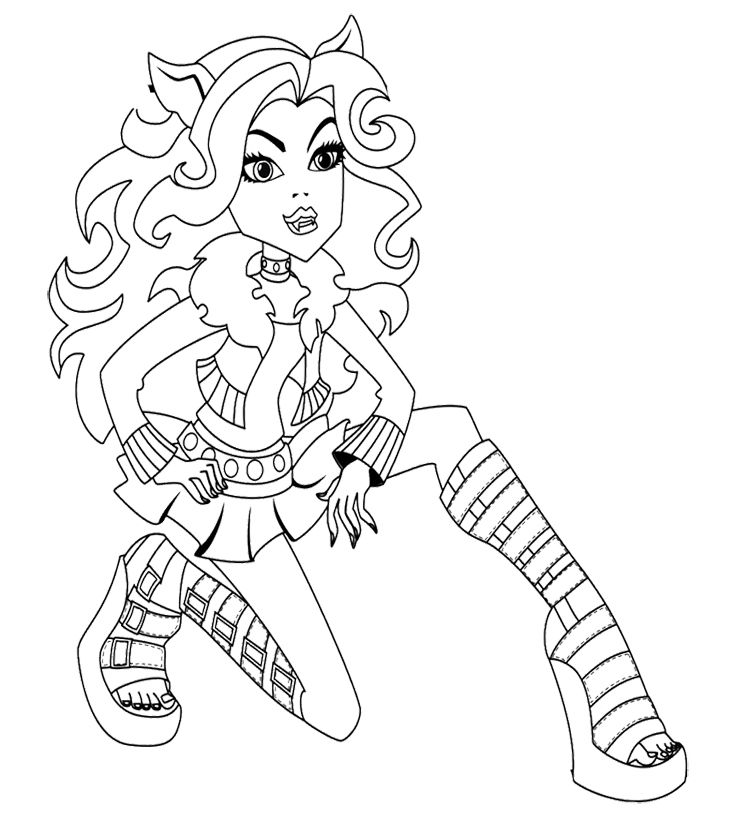 750x821 Sweet Monster High Clawdeen Wolf Coloring Page Monster High
