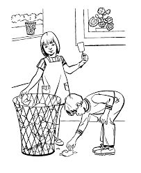 Clean Up Coloring Page