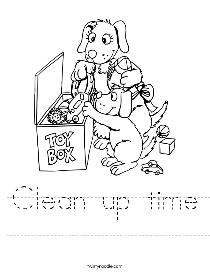 685x886 Clean Up Time Worksheet