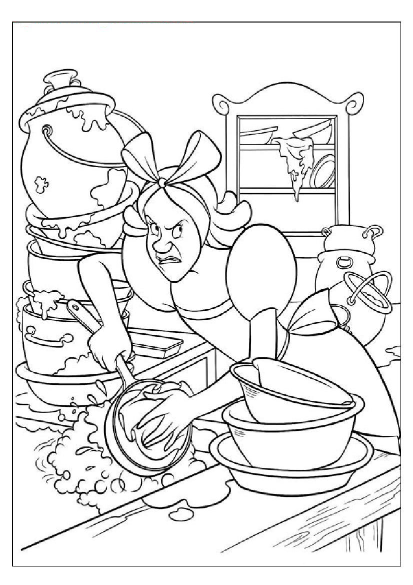 Coloring Pages Of Cinderella's Step Sister Cleaning Utensils 826x1169 Coloring Pages Of Cinderella's Step Sister Cleaning Utensils