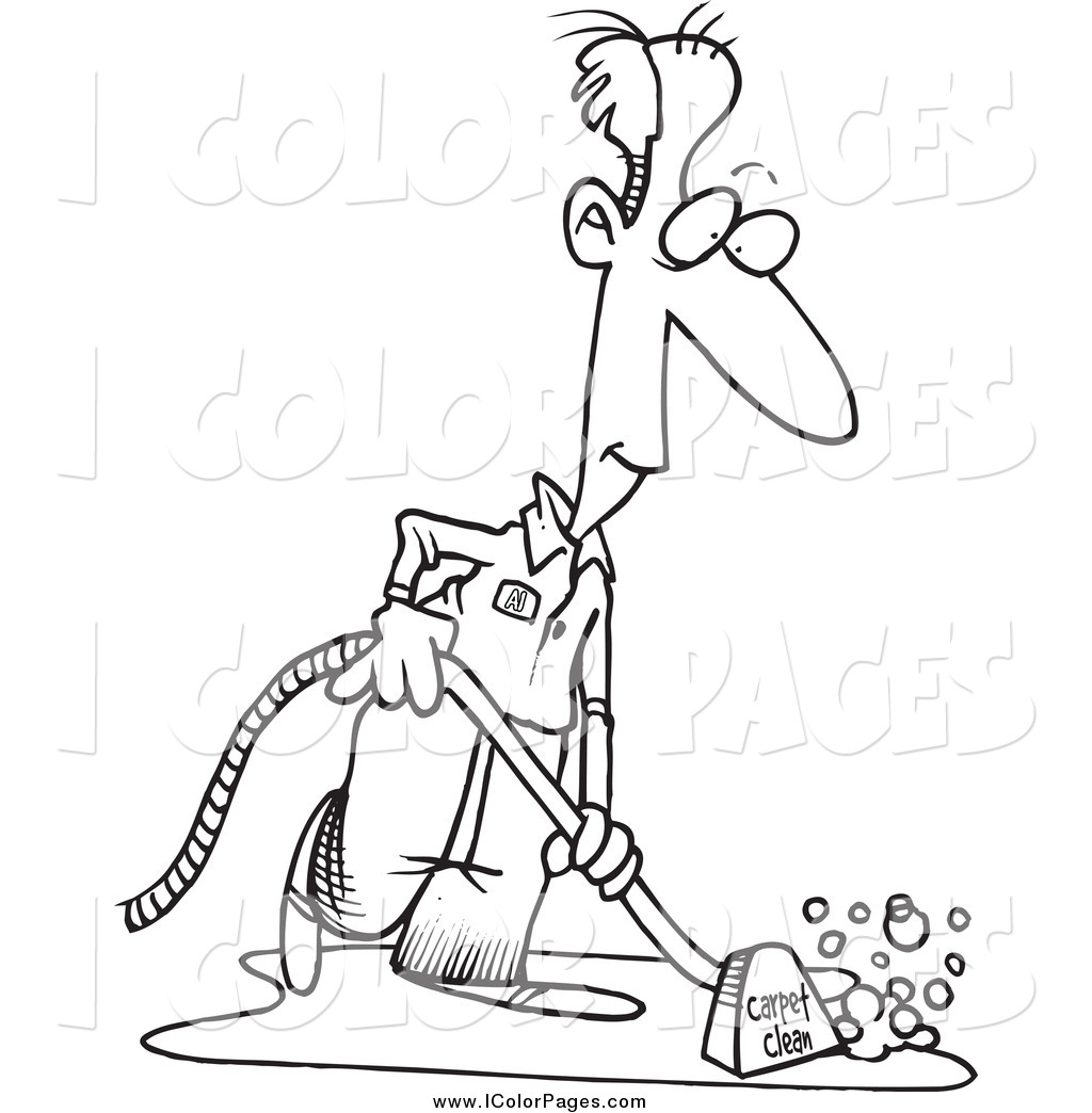 Vector Coloring Page Of A Black And White Male Carpet Cleaner By 1024x1044 Vector Coloring Page Of A Black And White Male Carpet Cleaner By