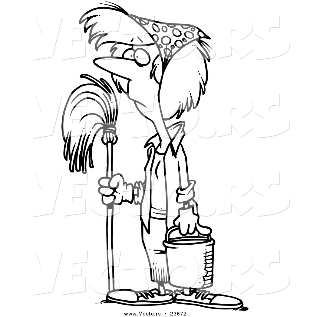 Vector Of A Cartoon Woman Mopping While Spring Cleaning 1024x1044 Vector Of A Cartoon Woman Mopping While Spring Cleaning