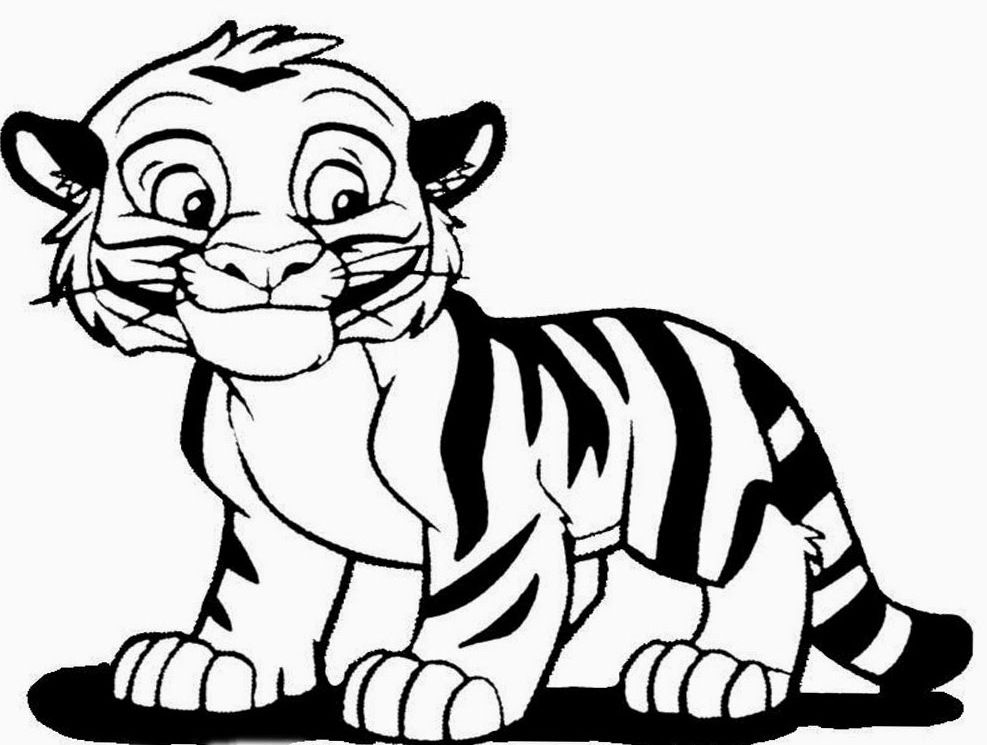 987x745 Free Tiger Coloring Pages 2