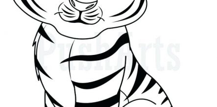 443x220 Tiger Coloring Page 16169