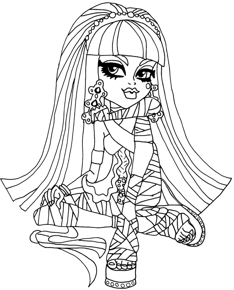 800x991 Cute Cleo De Nile Coloring Page Monster High!