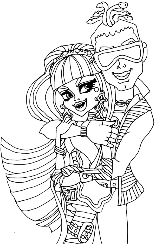 600x934 Deuce And Cleo De Nile Coloring Page Monster High