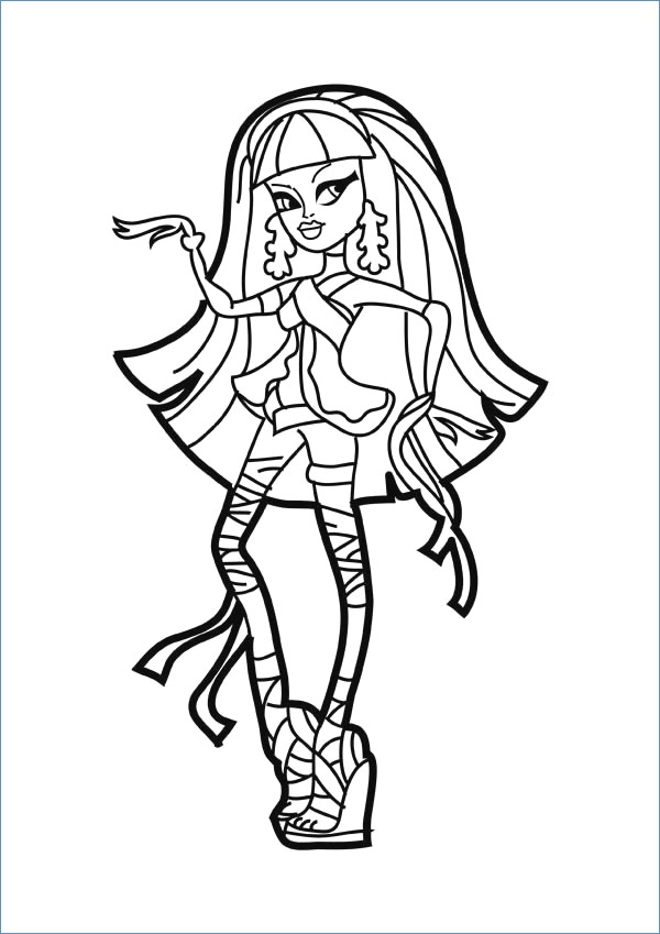 600x849 Cleo De Nile And Frankie Stein Monster High Coloring Page