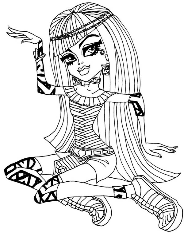 600x758 Cleo De Nile From Monster High Coloring Page Color Luna