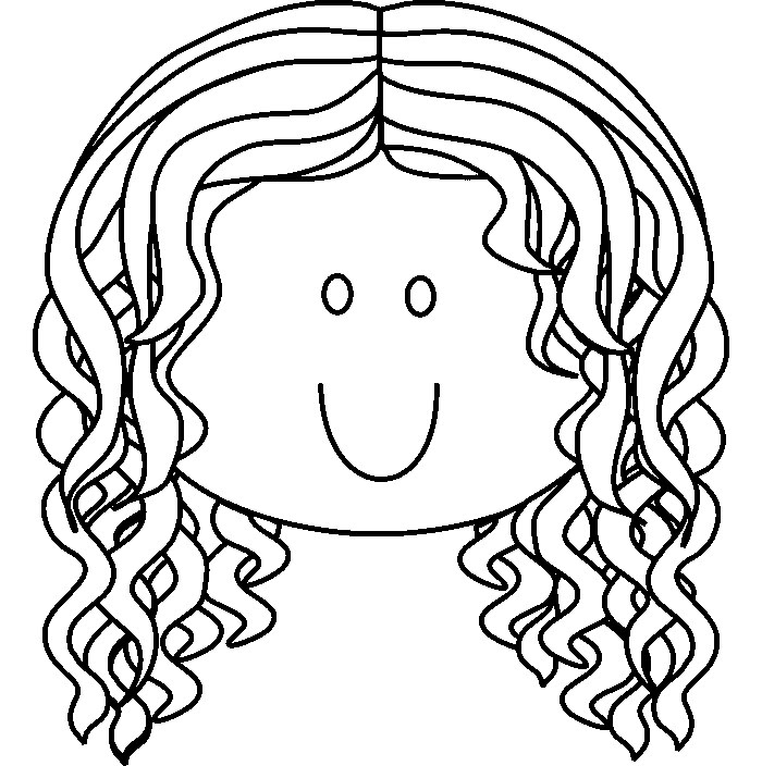 700x704 Girl Face Coloring Page