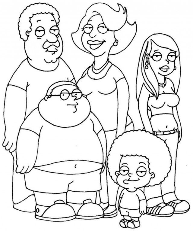 Cleveland Brown Jr Colouring Pages Adult Cartoon Colouring Pages 640x769 Cleveland Brown Jr Colouring Pages Adult Cartoon Colouring Pages