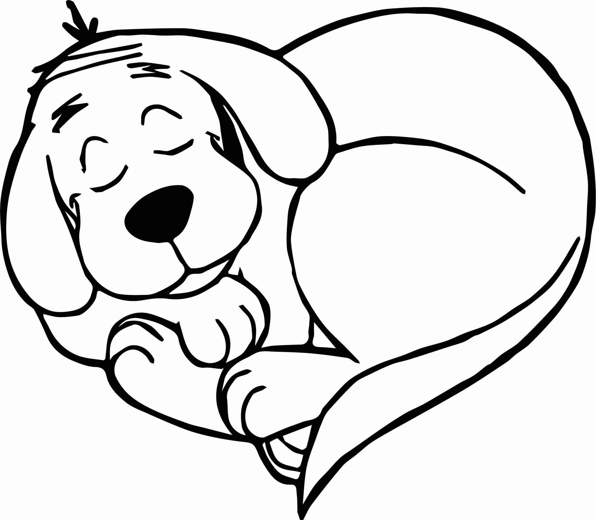 2021x1765 Sleep Clifford The Big Red Dog Coloring Page Wecoloringpage