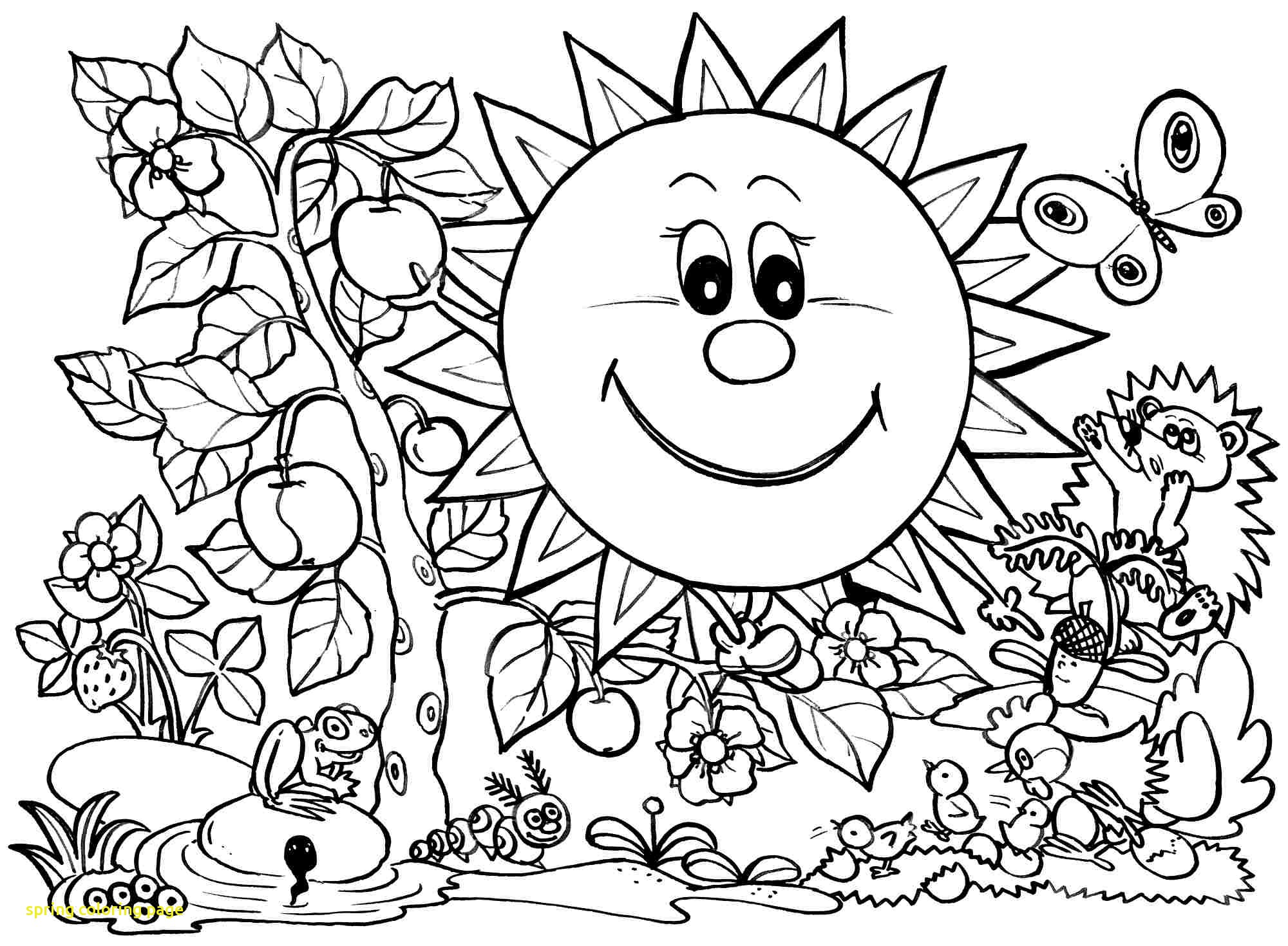 2000x1470 Spring Coloring Page With Pages Free Download Clip Art