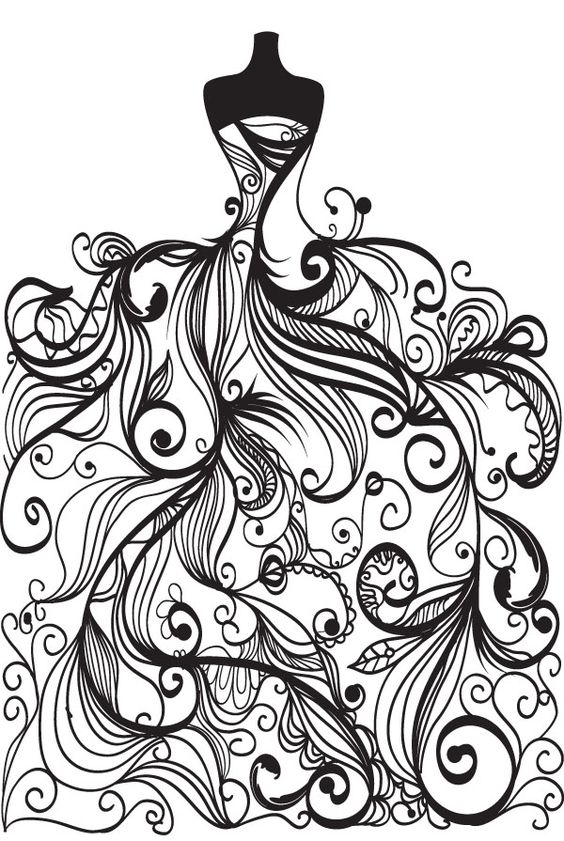 564x841 Free Vector Wedding Clip Art Coloring Page For Grown Ups
