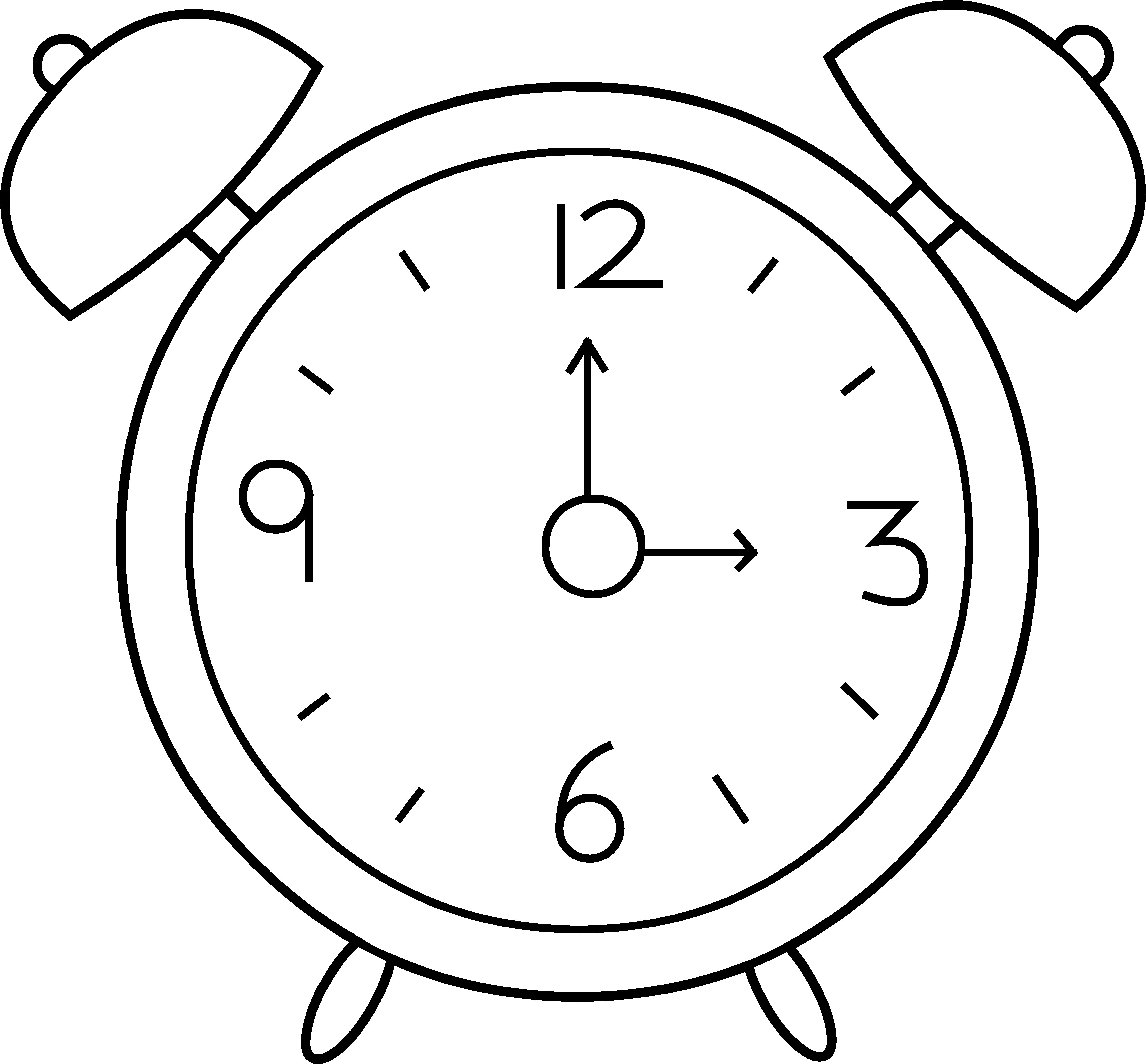 4548x4223 Clock Coloring Page Unique Alarm Line Art Free Clip Resume Also