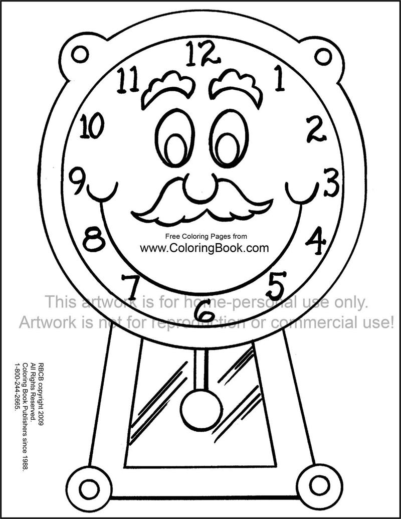 800x1035 Coloring Pages Free Online Coloring Pages Clock