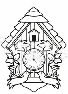 236x328 Create Your Own Cuckoo Clock, Digital Print Coloring Page Cuckoo