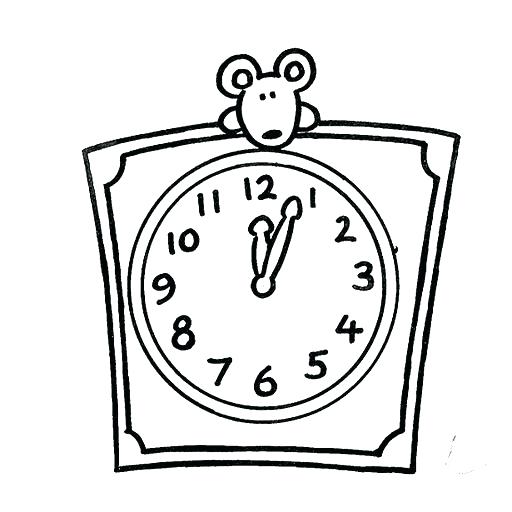512x512 Digital Clock Coloring Page Stock Clock Coloring Page Time