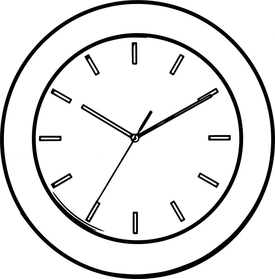 Clock Coloring Page 948x963 Clock Coloring Page