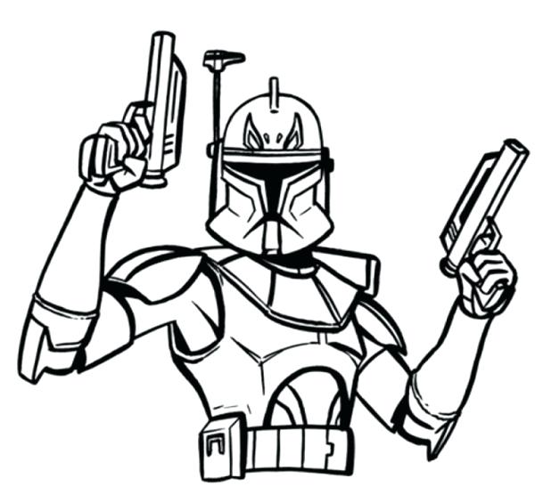 600x556 Star Wars Clon Para Colorear Star Wars Coloring Pages Captain Lego