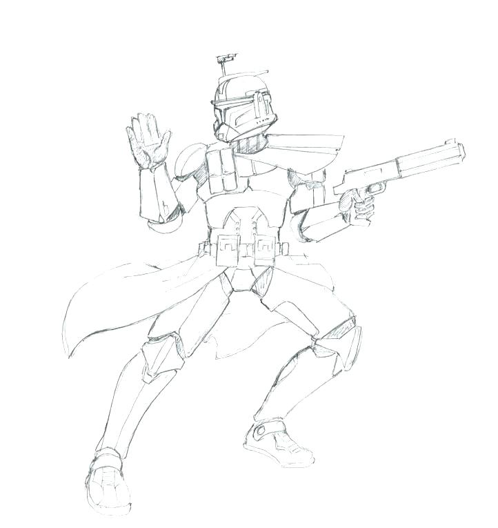 722x765 Clone Coloring Pages Clone Coloring Pages Clone Trooper Sketch By
