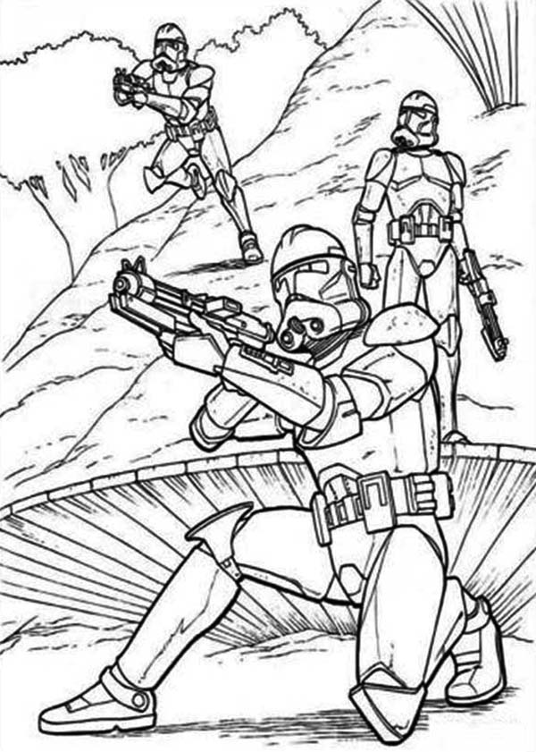 600x841 Clone Wars Coloring Pages The Clone Troopers Stand In Star Wars