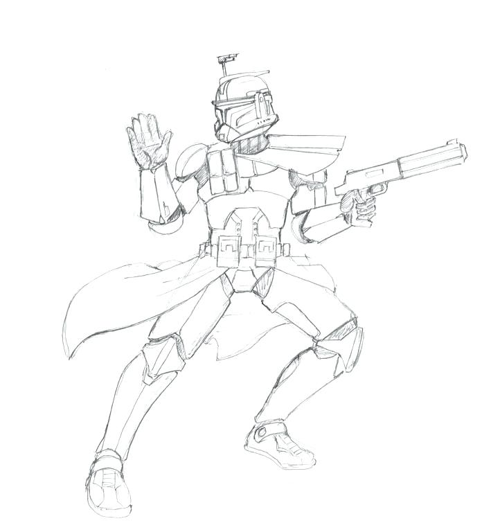 722x765 Clone Coloring Pages Clone Trooper Sketch By Star Wars Clone Wars