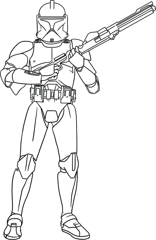 600x920 Star Wars Clone Wars Coloring The Clone Trooper Hold A Gun In Star