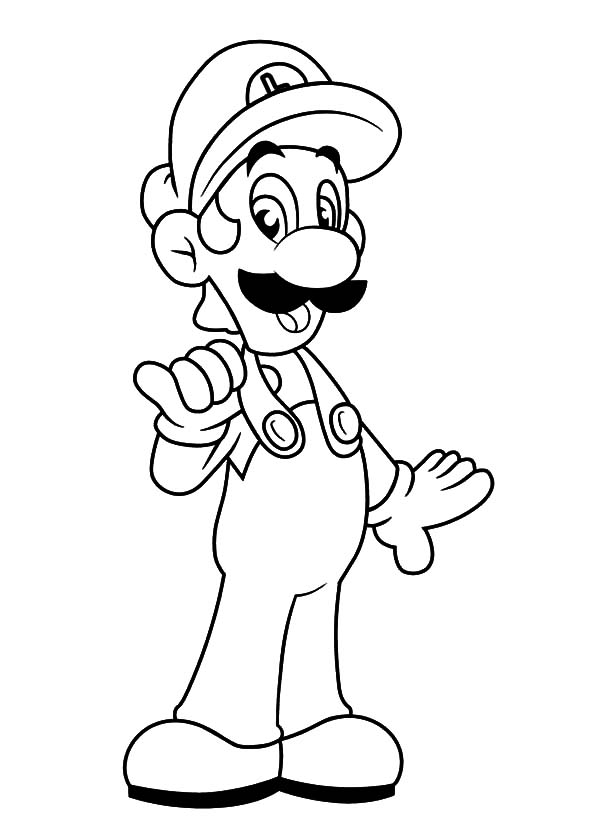 Luigi Wearing Workshop Clothes Coloring Pages 600x840 Luigi Wearing Workshop Clothes Coloring Pages