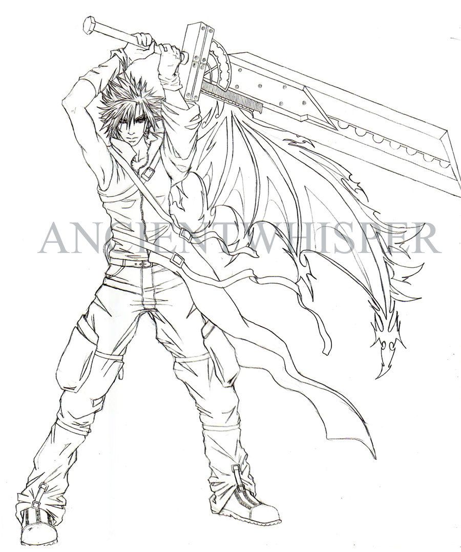 Cloud Strife Kingdom Hearts Coloring Pages 900x1078 Cloud Strife Kingdom Hearts Coloring Pages