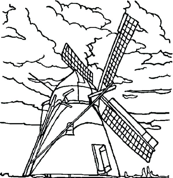 Rainy Day Coloring Page Windmills On Cloudy Day Coloring Pages 600x615 Rainy Day Coloring Page Windmills On Cloudy Day Coloring Pages